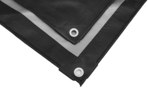 Bâche d'extérieur en tissu PE enduit imperméable anti-UV 185 g/m² pour voiture et vélo, couleur noir/argent - Product Image 5