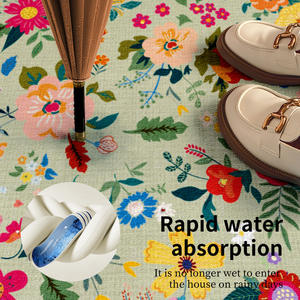 Alfombra floral rectangular de poliéster antideslizante para la entrada del hogar, sala de estar - Product Image 5