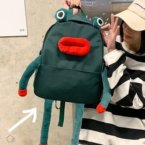 Mochila Frog para mujer, color negro y verde oscuro, ligera, con correa para el hombro, para la escuela, educación, primavera 2024 - Product Image 2