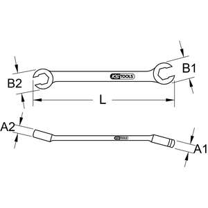 KS TOOLS Open double <b>ring</b> <b>spanner</b>, offset, 1/4"x5/16" - Product Image 2