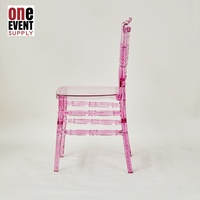 Vente en gros usine : Chaises empilables modernes, légères et portables en polypropylène et polycarbonate rose, écologiques, pour extérieur, parc et jardin