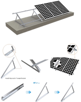 Support de montage en aluminium pour panneau solaire commercial sur toit plat, suivi 1 axe, inclinaison 0-45° pour poteau EmperySolar EPR-PO-0003, résistant aux contraintes de vent