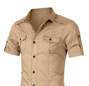 Ropa de <span class=keywords><strong>trabajo</strong></span> para hombre de comercio exterior, camisa de manga corta, nuevo estilo para hombre, chaqueta de camisa de verano para hombre de Venta caliente europea y americana - Product Image 5
