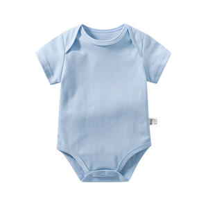 <span class=keywords><strong>Ropa</strong></span> de Bebé Personalizada, Mameluco de Manga Corta con Cuello Triangular para Bebé Niño o Niña, Mono de Algodón Sólido para Verano, Pelele para Recién Nacidos - Product Image 5