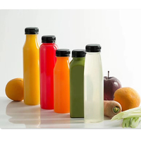 Bouteille Ronde en PET Vide 250ml 500ml 16 32OZ, Sans BPA, en Plastique Transparent avec Bouchon à Vis, Jetable pour Boissons, Yaourt, Eau et Jus, pour les Professionnels