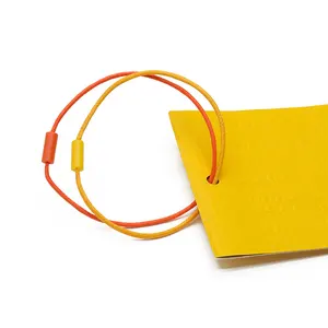 高品质尼龙定制设计品牌压花标志圆柱形塑料标签20厘米橙黄色吊牌串