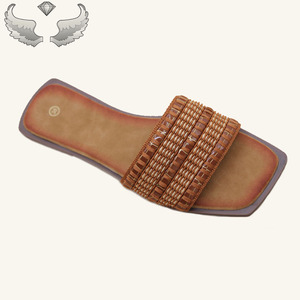 High-quality Summer New Design Woven Sandals with Open Toes Wholesale Breathable Flat-bottom Women's Sandals <b>slippers</b> - Product Image 2