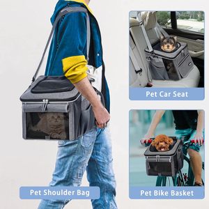 Expandable Luxury Leather Soft-Sided Foldable 4-Door Mesh Windows Oxford Plastic Zipper Closure Dog <b>Pet</b> <b>Carrier</b> Travel Backpack - Product Image 6
