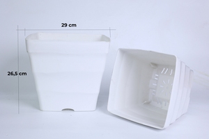 OEM/ODM Custom Logo Accepted by Direct Vietnam Wholesale Minimalist White Wavy Square Plastic Plant <b>Pots</b> for Indoor Gardening - Product Image 4