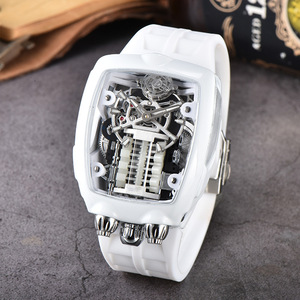 นาฬิกาข้อมือผู้ชาย Jacob ดีไซน์คลาสสิกหรูหราทันสมัย ระบบจักรกล พร้อมฟังก์ชั่นสำรองพลังงาน หน้าปัดกระจก ตัวชี้แบบเข็ม สายไนลอน กันน้ำ 5BAR สไตล์ฮิปฮอป - Product Image 3