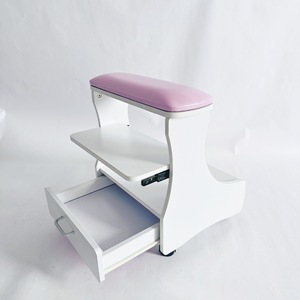 Luxury Modern Wood Pedicure <b>Stool</b> with Wheels Salon Furniture Nail Trolley Cart Manicure & Footbath <b>Stool</b> for Hotel <b>Bathroom</b> Use - Product Image 1