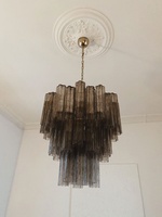 Lustre en verre de Murano gris fumé italien pour la décoration de la maison
