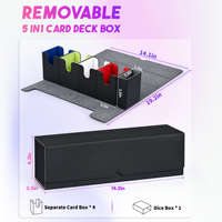 Boîte de rangement pour cartes à collectionner JUZI en gros, personnalisable, avec boîte à dés amovible, étui à cartes 5-en-1 avec plateau à dés intégré