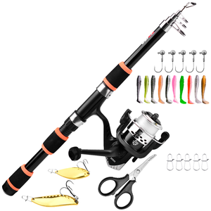 Usine 1.8M carbone enfants <span class=keywords><strong>mer</strong></span> tige Combo ensemble longue coulée filature moulinet tige pour enfants eau salée Crucian carpe pêche crevettes - Product Image 4