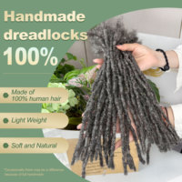 Dreadlocks en Cheveux Humains de Haute Qualité, Effet Sel et Poivre, 8, 10, 12 Pouces, 0,6 cm, Cheveux Naturels Doux pour Tressage, Vente Chaude