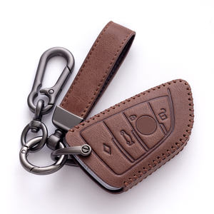 Porte-clés de voiture intelligent porte-clés porte-clés de mode coque/couverture de clé de voiture en gros conception personnalisée en cuir pour BMW cuir de cire d'huile - Product Image 2