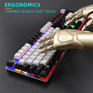 107 Keys Aluminum Gaming Keyboard RGB Backlit Anti-Ghosting <b>PC</b> Computer Wired Red Switch Panel Mechanical Keyboard with Knob - Product Image 3