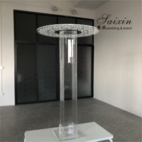 Décoration de table de mariage en gros en Chine, centre de table en acrylique transparent découpé au laser, support de bougie, supports à fleurs