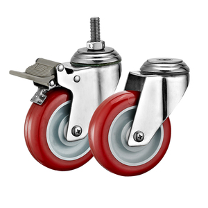 3 ''4'' 5 ''Edelstahl Hochwertige PU-Lenkräder SUS 304 Handwagen Industrielle Außen räder Rollen - Product Image 5