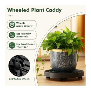 Nouvelle arrivée Bon marché Pratique pour la maison Jardin <span class=keywords><strong>à</strong></span> roulettes Grand support rond Plateau en plastique texturé pour l'extérieur - Product Image 3