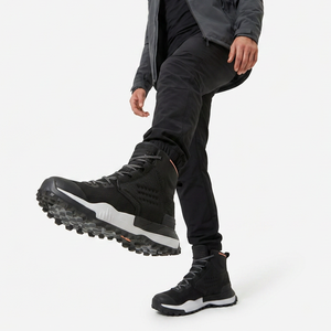TSB84 Men Black High Top Mesh Waterproof <b>Hiking</b> <b>Boots</b> White Sole All Seasons Outdoor Sports Walking China Wholesale - Product Image 1