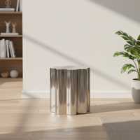 Table basse d'angle en métal de luxe, design nordique, en acier inoxydable, pour salon, modèle maison de luxe