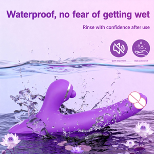 เครื่องสั่นกระตุ้นจุดจีแบบสองหัวพร้อมตัวกระตุ้นคลิตอริสแบบสั่น กระตุ้นสองจุด ทำจากซิลิโคน กันน้ำ ของเล่นทางเพศสำหรับผู้หญิง - Product Image 4