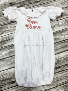 Monogrammed Baby Evening <strong>Gown</strong> for Kids Ruffle Long Sleeve Baby Cotton Night <strong>Gown</strong> Girls <strong>Dressing</strong> <strong>Gown</strong> - Product Image 6
