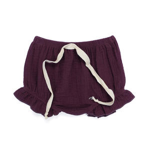 Boutique Children Clothing Hot Selling Solid Color Elastic Waist Double Gauze Fabric Baby <strong>Girl</strong> <strong>Shorts</strong> - Product Image 3