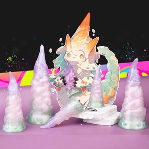 YOCY - Nuevo Dildo de Fantasía, Tapón Anal de Silicona con un Diseño Encantador, Dildo con Cuatro Tamaños de Cuernos - Product Image 1