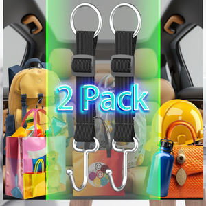 Gancho colgante para reposacabezas trasero de asiento de coche de acero inoxidable ajustable duradero de 2 piezas para almacenamiento de bolsas de billetera - Product Image 6