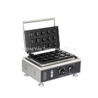 Machine à gaufres professionnelle double moule (7 carrés et 8 ronds) pour gaufres fourrées, Poffertjes - Équipement pour café de petite entreprise et chariot mobile