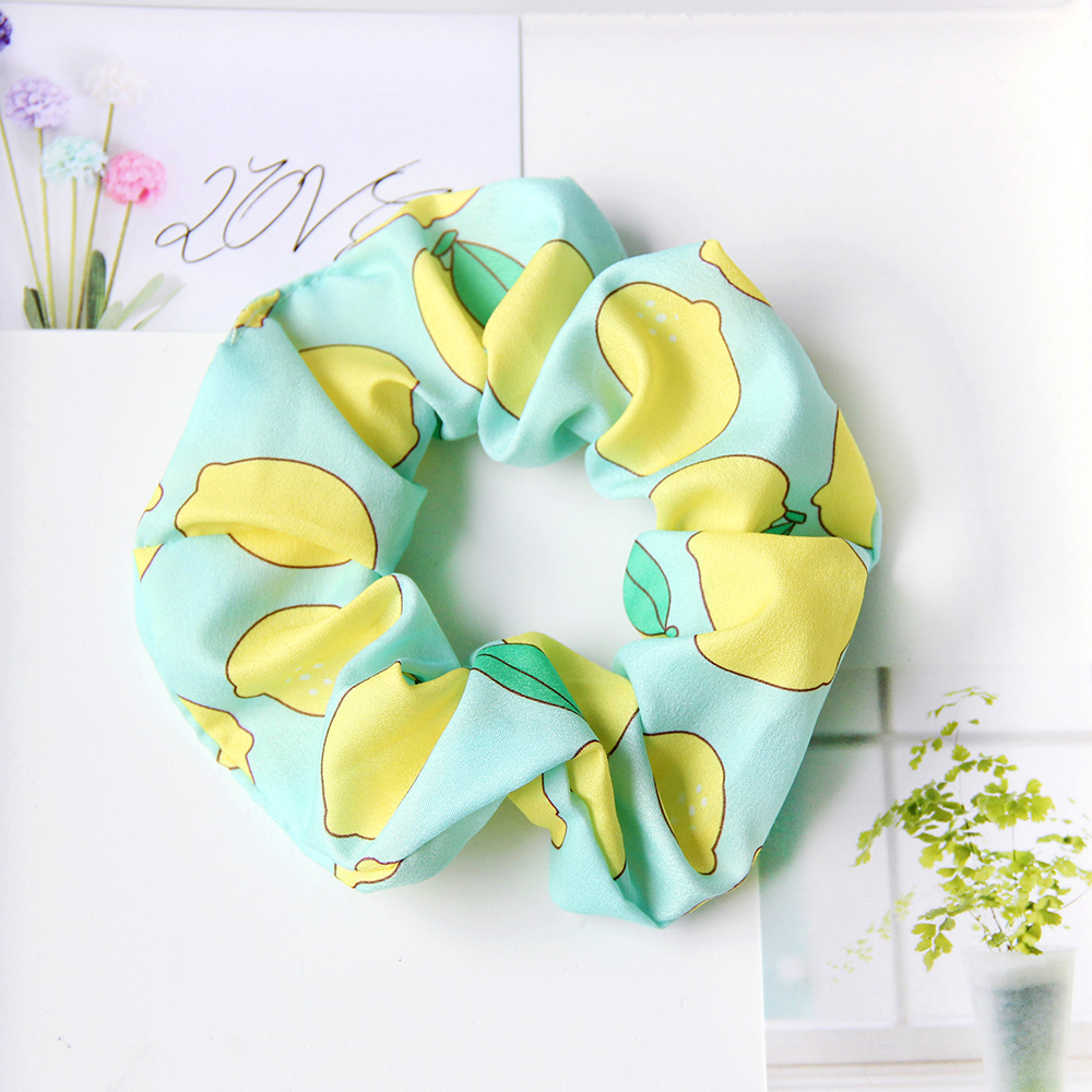 2022 Spring/summer Fruits Printing Hair Scrunchies for Girls