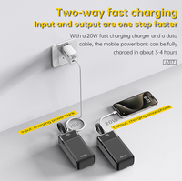 Aspor A317 Vente Chaude Chargeur Portable à Charge Rapide 22,5W 3-en-1 Batterie Externe avec Câbles Intégrés Batterie Externe Rohs 30000mAh