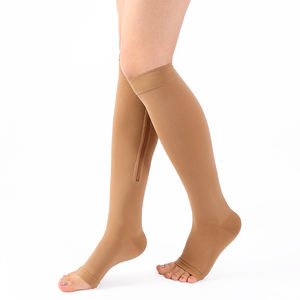 <span class=keywords><strong>Bas</strong></span> de <span class=keywords><strong>contention</strong></span> personnalisés en nylon à bout ouvert et fermeture éclair, 20-30 mmHg, pour mollets et genoux, anti-varices - Product Image 5