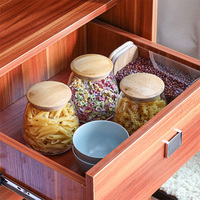 Bouteilles de rangement en verre Vietnam, bouchons, boîtes à épices, bocaux Mason, récipient alimentaire, boîtes à biscuits, dôme personnalisé, couvercles en bois de bambou