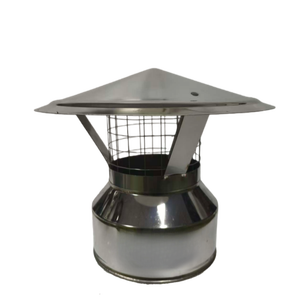 Chapeau de cheminée <span class=keywords><strong>à</strong></span> double paroi de 6 pouces en <span class=keywords><strong>noir</strong></span>, couverture en maille d'acier inoxydable anti-oiseaux - Product Image 2