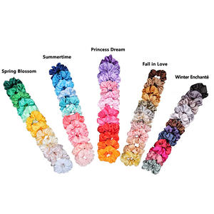 Modische Damen-Accessoires Großpackung Elastische Haargummis Maßgefertigte Einfarbige Satin-Haarbänder Mädchen Großhandel Seiden-Haarscrunchies - Product Image 6