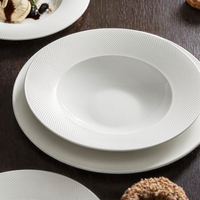 Logo personnalisé Hôtel Fournisseur Porcelaine Plat de Soupe Nouveauté Blanc en Céramique Dîner Dessert Assiettes Creuses pour Fêtes pour Restaurant