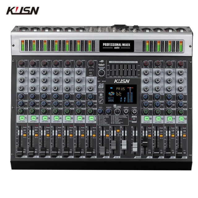 12 Channel 99 DSP Digital Mixer Professional Powered Audio Mixing Console Power Soundcraft Sound Mixer with Bluetooth USB