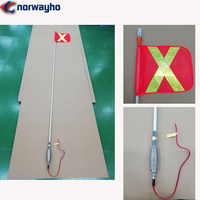 Drapeau de sécurité minière utilisé sur les sites miniers, fabriqué par le fabricant, avec base à ressort robuste, fouet LED pour buggy