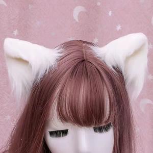Lovely Faux Fox Fur Long Plush Cosplay Pinzas para el cabello Orejas de gato Suministros para fiestas Joyería para el cabello Headwear Horquillas - Product Image 4