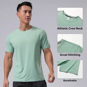 Maglietta a maniche corte con scollo rotondo a maniche corte ad alta elasticità camicia sportiva Casual da uomo a maniche corte - Product Image 3