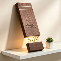 Plaque de porte en pierre de travertin naturel, éclairée par LED, durable et luxueuse, pour numéro de maison, personnalisable, pour hôtel, adresse de chambre, décoration