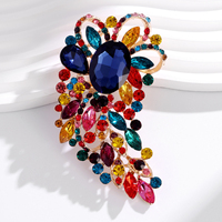 Broche Rétro en Verre Grande Taille pour Femme, Bijou de Poitrine Géométrique en Cristal, Accessoire de Collier, Vente en Gros