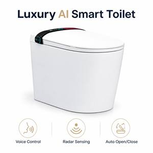 Inodoro Inteligente de Alta Gama con Bidé Integrado, Asiento con Calefacción, Drenaje en Forma de S, Control Remoto, Diseño Cerámico Minimalista M959 - Product Image 5