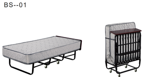 Lit pliant d'usine avec roulettes, cadre métallique pliable pour adultes, idéal pour hôtels, appartements et écoles - Product Image 2