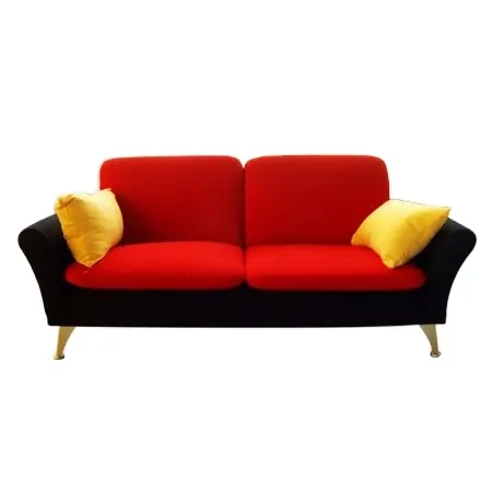 Ruang tamu Furniture 1 2 3 kursi desain Modern elegan bantal ganda kain mewah Sofa Set Cama