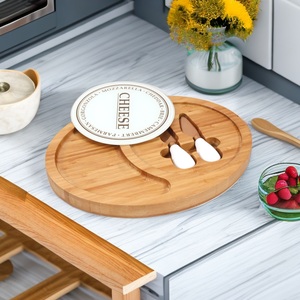 <span class=keywords><strong>Planche</strong></span> <span class=keywords><strong>à</strong></span> fromage <span class=keywords><strong>en</strong></span> bambou naturel de grande taille avec un ensemble de couteaux <span class=keywords><strong>à</strong></span> fromage <span class=keywords><strong>en</strong></span> acier inoxydable pour un usage domestique - Product Image 2