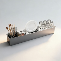 Meilleure Vente Usine : Évier de Cuisine de Luxe en Acier Inoxydable Fait Main avec Égouttoir et Porte-Couteaux pour Restaurant
